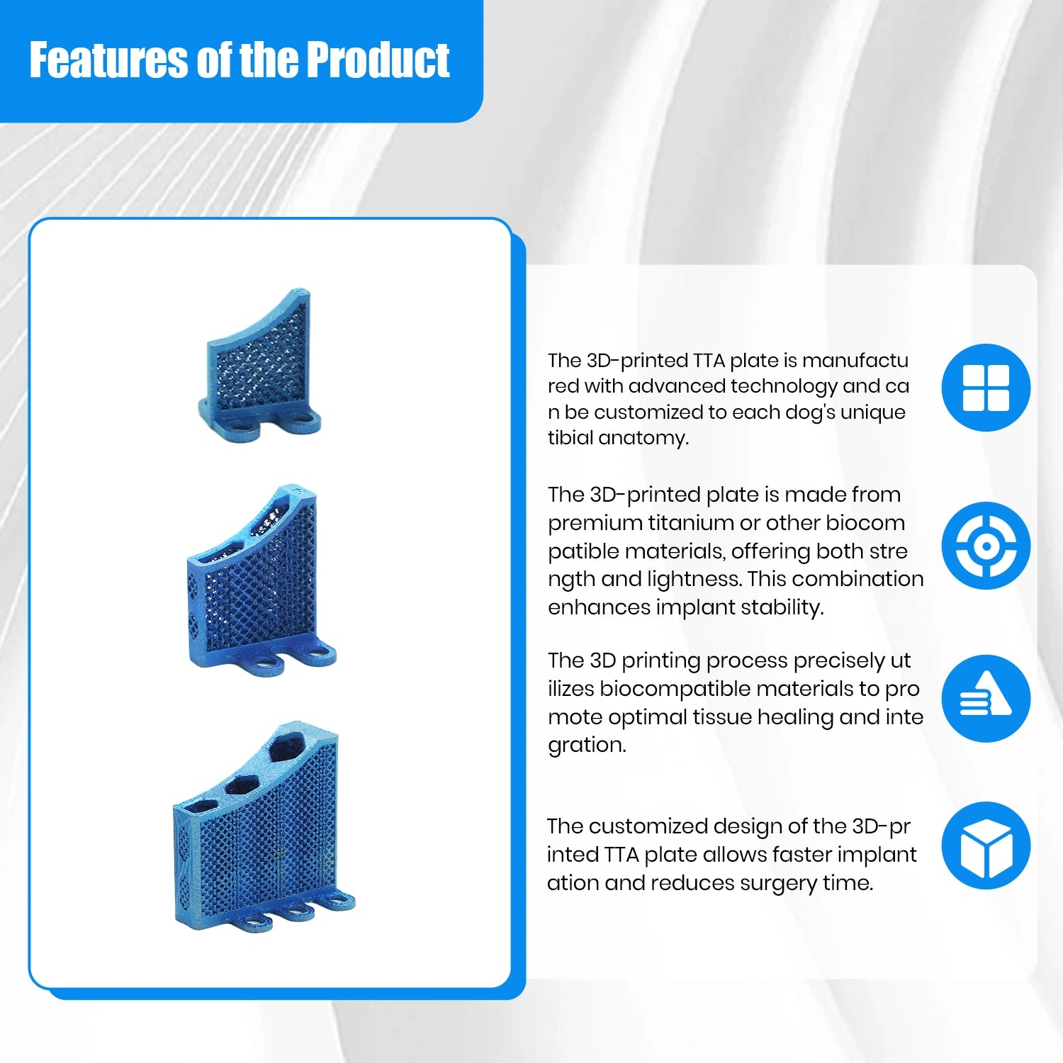 Locking TTA Orthopedic Veterinary Titanium 3D Printed Rapid Cage Implant - xcvet.com