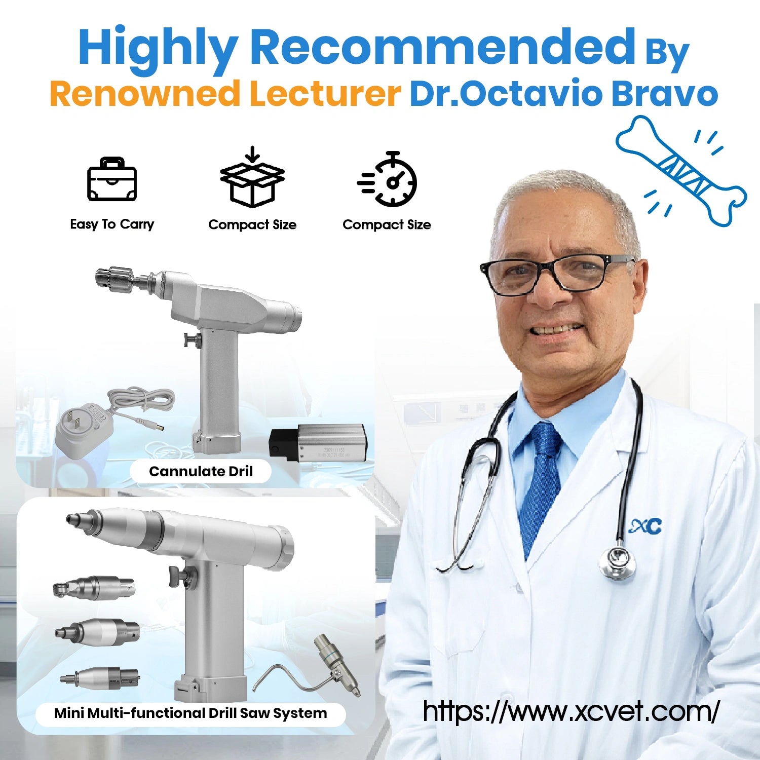 Veterinary Mini Multi-functional Electric Drill System for Small Animal Bone Surgery