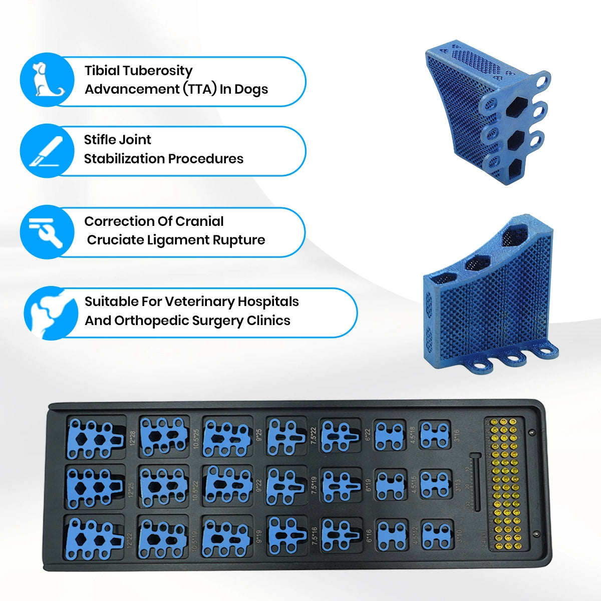 Veterinary Titanium TTA Cage Instrument Kit Rapid Orthopedic Implant for Canine Surgery