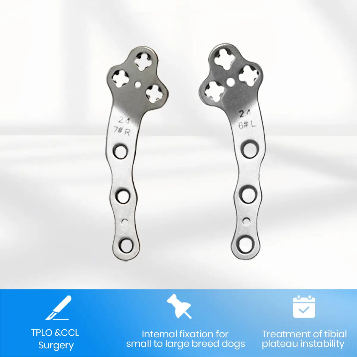 2.0mm Titanium Multi-Axial Locking TPLO Plate for Tibial Plateau Leveling in Small & Large Dogs