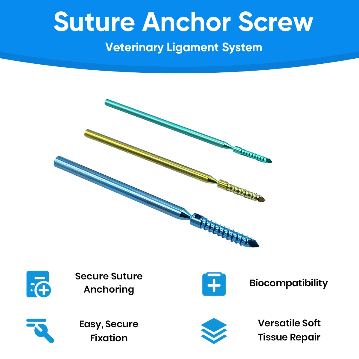 Veterinary Orthopedic Titanium Suture Anchor Screw for Artificial Ligament Repair