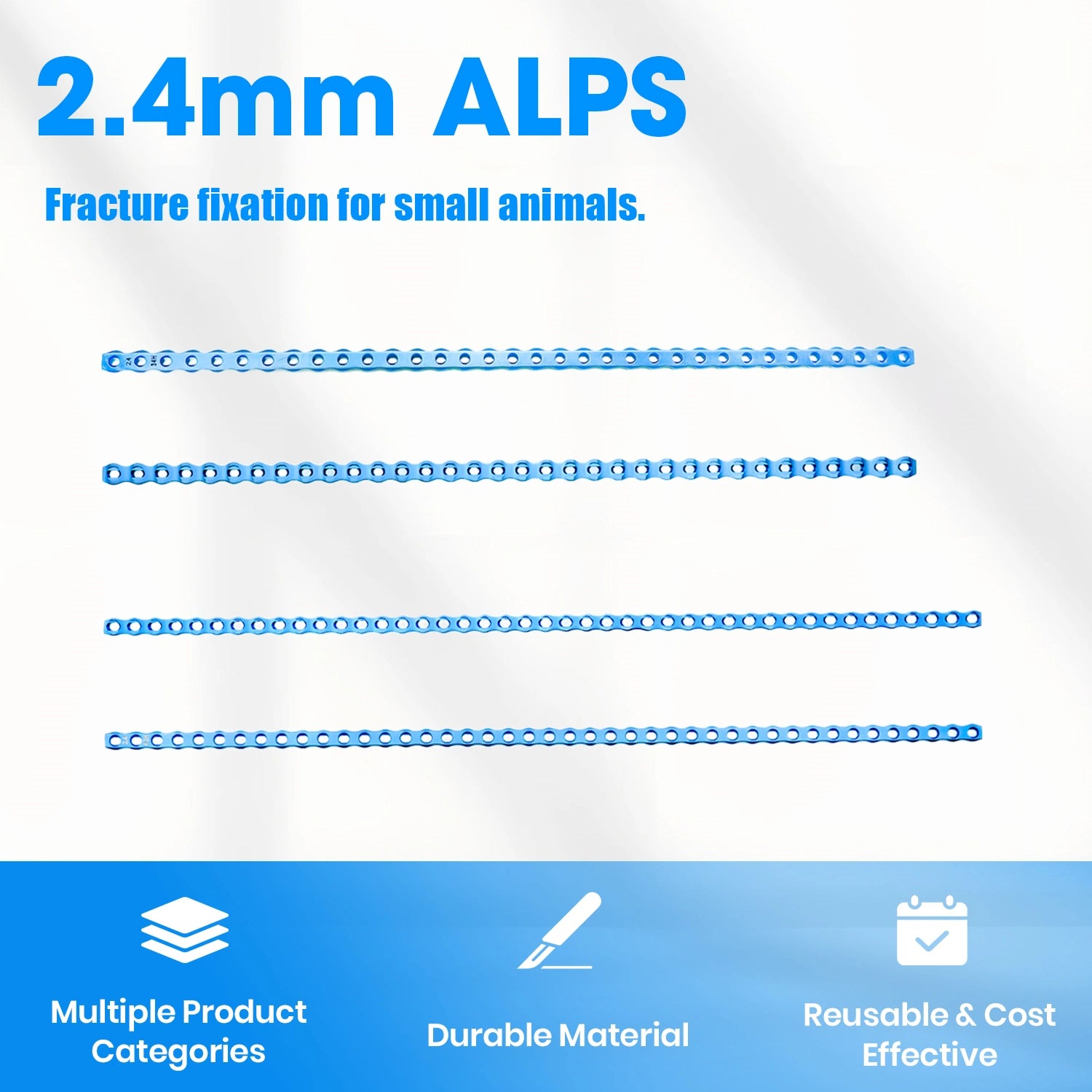Veterinary 2.4mm ALPS Titanium Locking Bone Plate for Animal Orthopedic Surgery (1pc) - xcvet.com