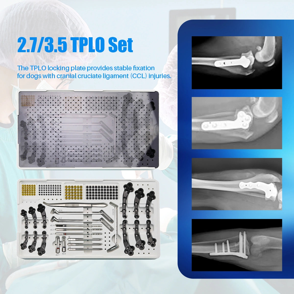 veterinary 2.7/3.5mm Titanium Polyaxial Locking TPLO Plate and Surgical Instrument Kit