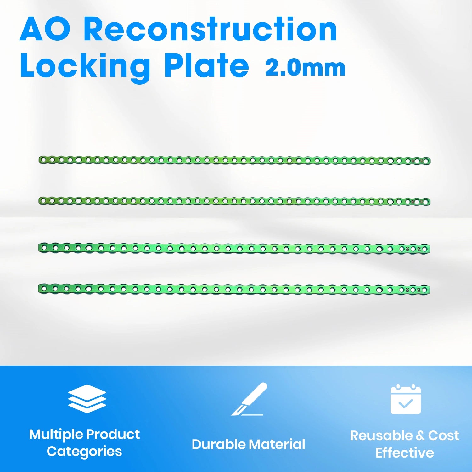 2.0mm Veterinary AO Orthopedic Implants Titanium Reconstruction Locking Plate - xcvet.com