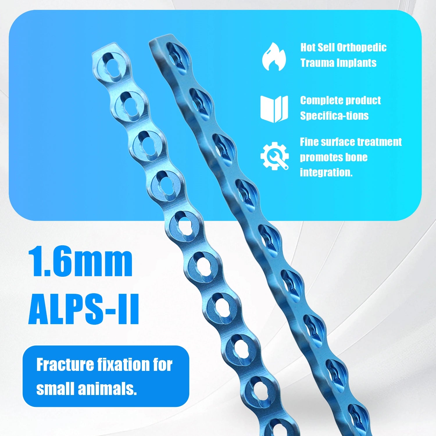 Veterinary Orthopedics ALPS-II 1.6mm Reliable Fracture Plate System - xcvet.com