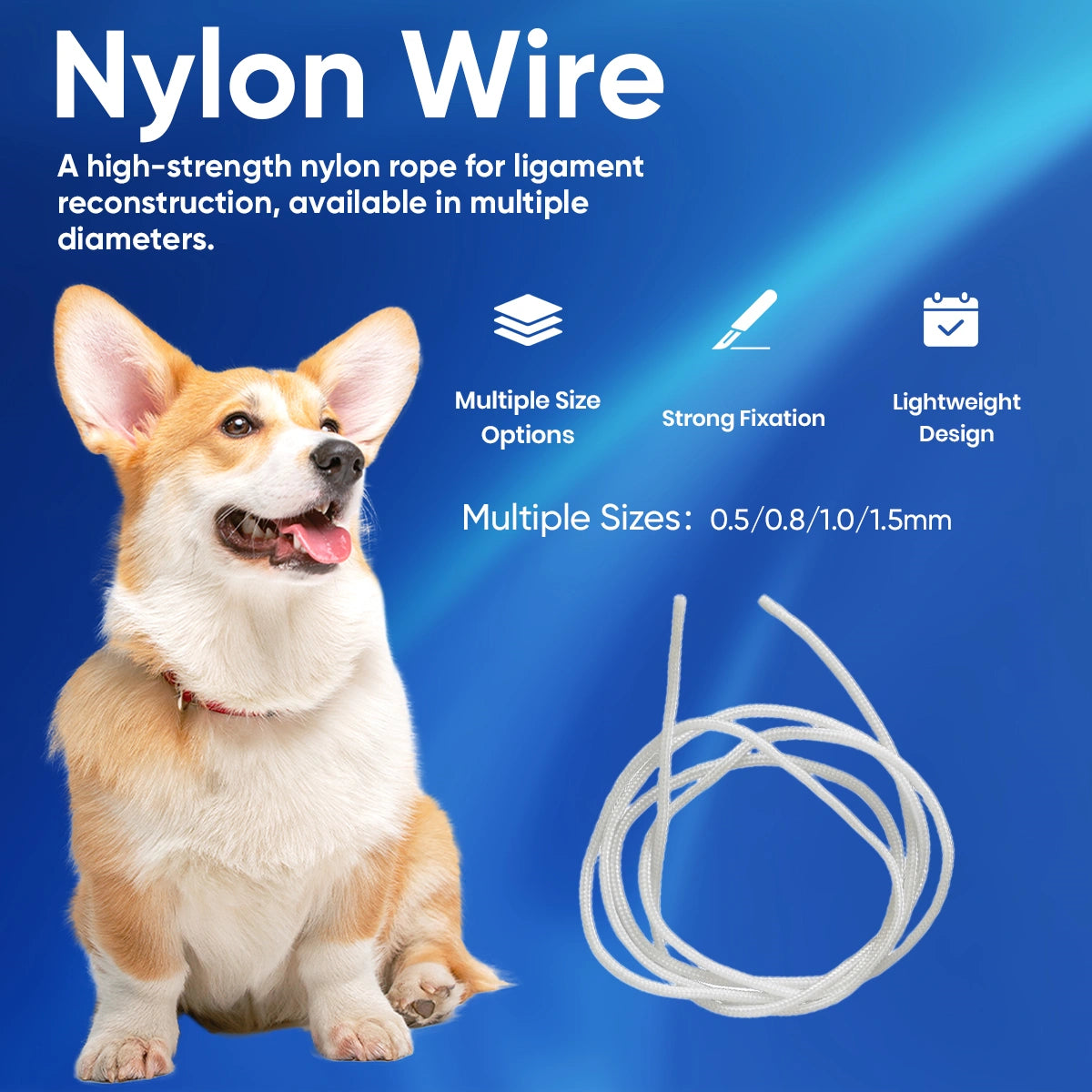Veterinary Suture System Nylon Filament for Use with Button Suture Anchors