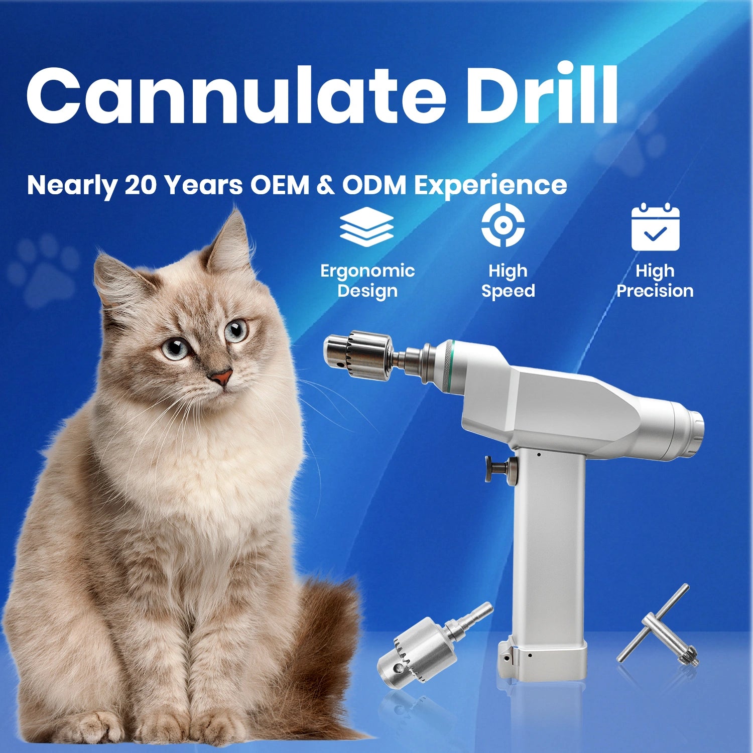 Veterinary Orthopedic Lithium Battery Cannulated Drill for Small Bone Surgery