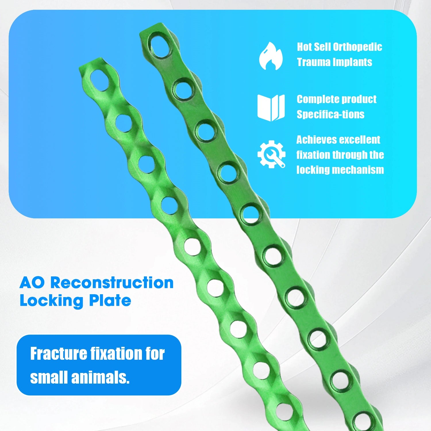 2.0mm Veterinary AO Orthopedic Implants Titanium Reconstruction Locking Plate - xcvet.com