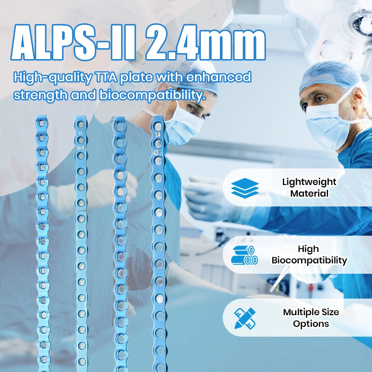 Veterinary Orthopedic 2.4mm ALPS-II Locking Bone Plate for Small Animal Surgery - xcvet.com