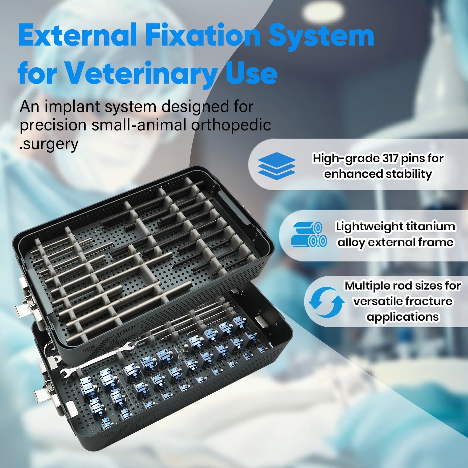 Veterinary Orthopedic External Clamp Fixator Set for Bone Fracture Surgery