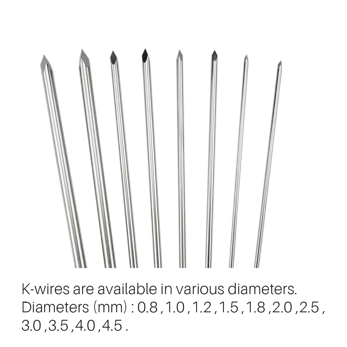 Veterinary Orthopedic Surgical Bone Instrument Stainless Steel Single Head Kirschner Wire