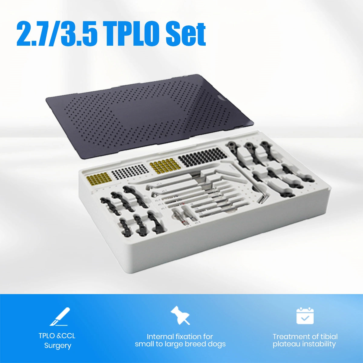 veterinary 2.7/3.5mm Titanium Polyaxial Locking TPLO Plate and Surgical Instrument Kit
