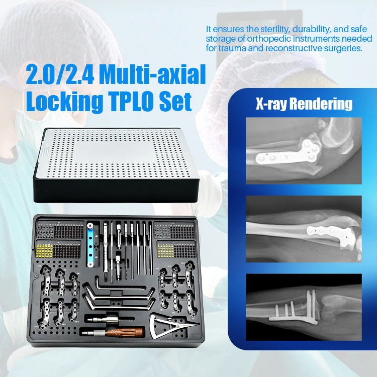 Tplo Veterinary Surgical Instrument Box 2.0/2.4mm Multi-axial Locking Implant Set