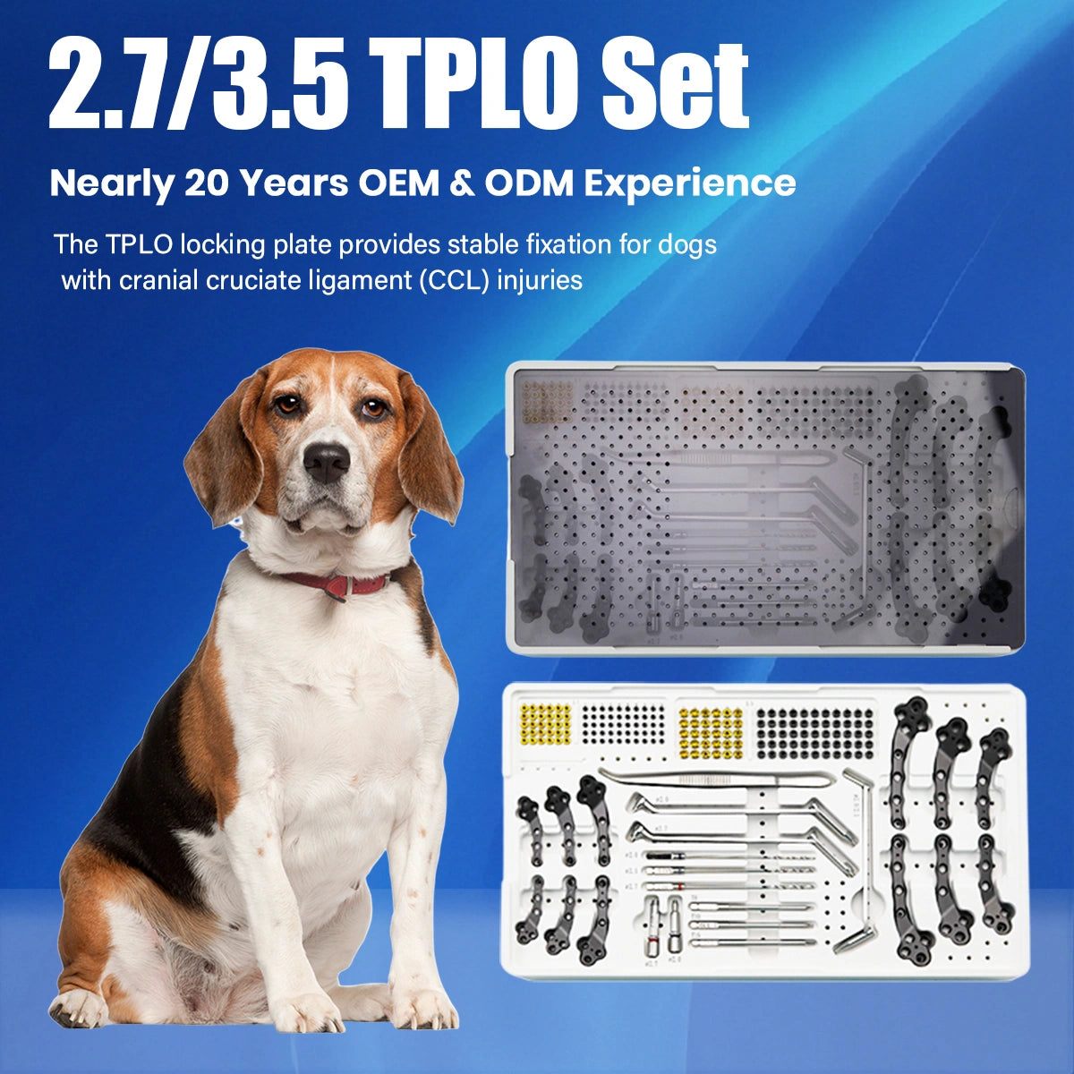veterinary 2.7/3.5mm Titanium Polyaxial Locking TPLO Plate and Surgical Instrument Kit