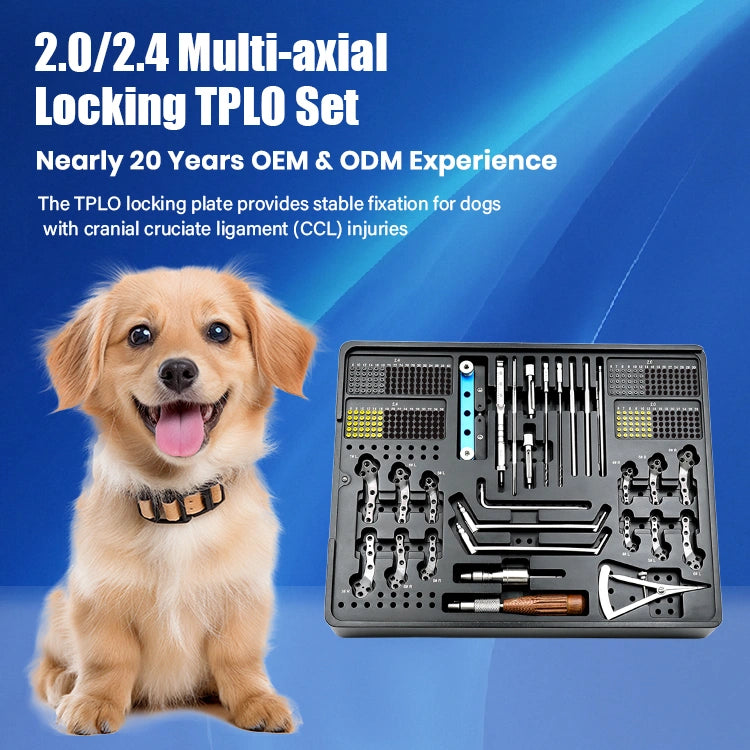 Tplo Veterinary Surgical Instrument Box 2.0/2.4mm Multi-axial Locking Implant Set