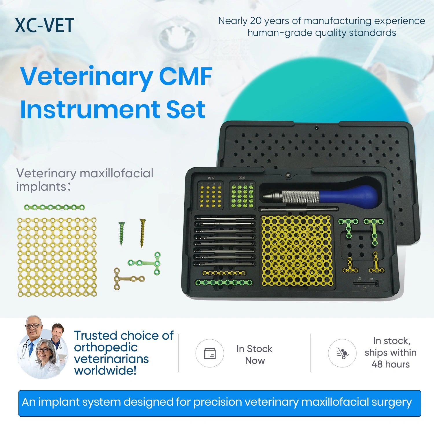 TC4 Veterinary CMF (Maxillofacial) Instrument Set for Minimally Invasive Surgery