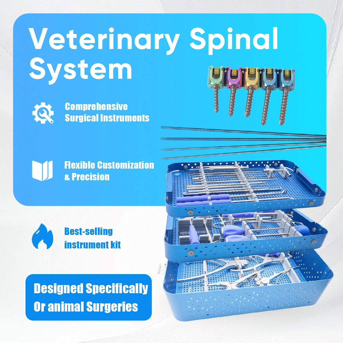 Veterinary Spine Surgery Instrument Set Durable & Precise Fixation Tools